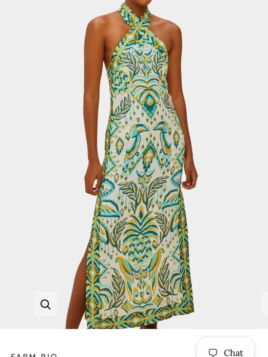 FARM Rio Dresses & Skirts - FARM Rio Yellow, Green & Cream One-Shoulder Maxi Dress